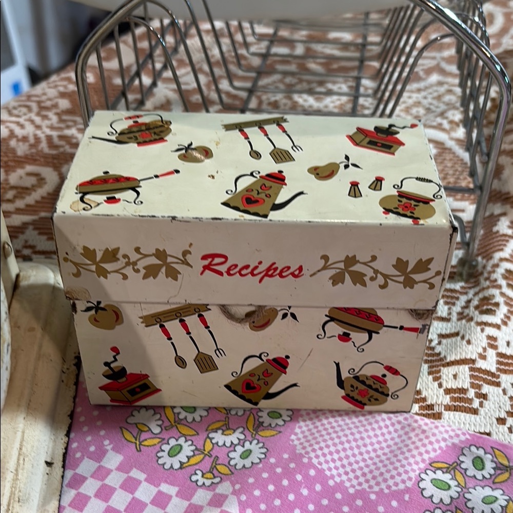 Cream and Red Kitchen Cookbook with Nostalgic Design